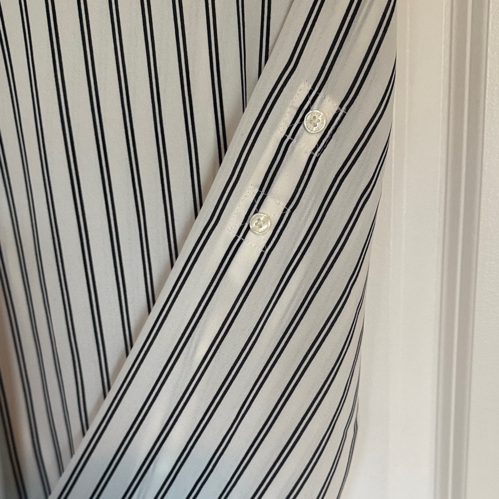 Express White and Black Striped Portofino Shirt - Picture 4 of 7